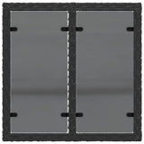 Garden Table with Glass Top Black 55x55x37 cm Poly Rattan