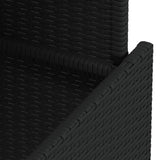 Garden Table with Glass Top Black 100x55x73 cm Poly Rattan - Extra Image