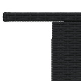 Garden Table with Glass Top Black 100x55x73 cm Poly Rattan - Extra Image