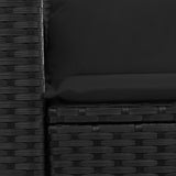 Garden Sofa with Cushions 2-Seater Black Poly Rattan - Extra Image