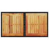 Garden Table Black 100x55x73 cm Poly Rattan and Acacia Wood - Close-Up Angle