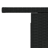 Garden Table Black 100x55x73 cm Poly Rattan and Acacia Wood - Extra Image