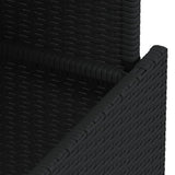 Garden Table Black 100x55x73 cm Poly Rattan and Acacia Wood - Extra Image