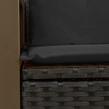 Garden Sofa with Cushions 2-Seater Black Poly Rattan - Close-Up Angle