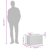 Garden Side Tables 2 pcs Black 55x34x37cm Poly Rattan Solid Wood - Extra Image