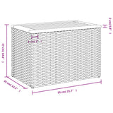 Garden Side Tables 2 pcs Black 55x34x37cm Poly Rattan Solid Wood