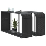 Storage Shelves 2 pcs Black Poly Rattan - Top-Down View