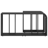 Storage Shelves 2 pcs Black Poly Rattan - Rear View