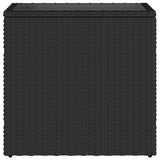 Garden Side Table with Glass Top Black 58x27.5x55 cm Poly Rattan - Rear View