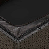 Garden Chair Armless with Cushions Black Poly Rattan