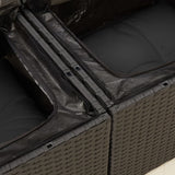 Garden Sofa with Cushions 2-Seater Black Poly Rattan - Extra Image