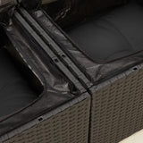 Garden Sofa with Cushions 2-Seater Black Poly Rattan - Extra Image