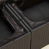 Garden Sofa with Cushions 2-Seater Black Poly Rattan - Extra Image