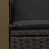 Garden Sofa with Cushions 2-Seater Black Poly Rattan - Extra Image