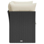Garden Sofa with Cushions 2-Seater Black Poly Rattan