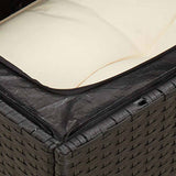 Garden Sofa with Cushions 3-Seater Black Poly Rattan - Low Angle