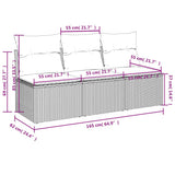 Garden Sofa with Cushions 3-Seater Black Poly Rattan - Extra Image