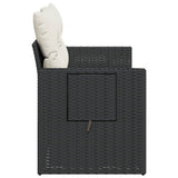 Garden Sofa with Cushions 2-Seater Black Poly Rattan