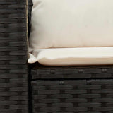 Garden Sofa with Cushions 2-Seater Black Poly Rattan - Extra Image