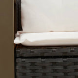 Garden Sofa with Cushions 2-Seater Black Poly Rattan - Extra Image