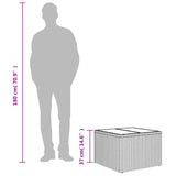 Garden Table with Glass Top Beige 55x55x37 cm Poly Rattan - Low Angle