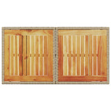Garden Table Beige 100x55x73 cm Poly Rattan and Acacia Wood - Close-Up Angle