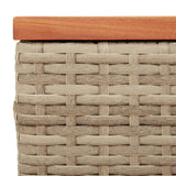 Garden Side Tables 2 pcs Beige 55x34x37cm Poly Rattan Solid Wood