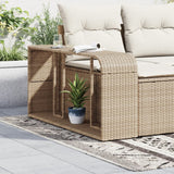 Storage Shelves 2 pcs Beige Poly Rattan - Side View