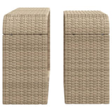 Storage Shelves 2 pcs Beige Poly Rattan - 45-Degree Angle