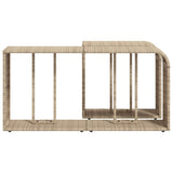 Storage Shelves 2 pcs Beige Poly Rattan - Rear View