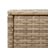 Garden Side Table with Glass Top Beige 58x27.5x55 cm Poly Rattan - Extra Image