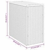 Garden Side Table with Wooden Top Beige 58x27.5x55 cm Poly Rattan
