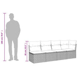 Garden Sofa with Cushions 4-Seater Beige Poly Rattan