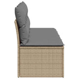 Garden Sofa with Cushions 4-Seater Beige Poly Rattan - 45-Degree Angle