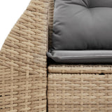 Garden Sofa with Cushions 2-Seater Beige Poly Rattan