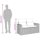 Garden Sofa with Cushions 2-Seater Beige Poly Rattan
