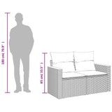 Garden Sofa with Cushions 2-Seater Beige Poly Rattan