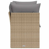 Garden Sofa with Cushions 2-Seater Beige Poly Rattan - 45-Degree Angle
