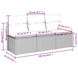 Garden Sofa with Cushions 3-Seater Beige Poly Rattan - Extra Image