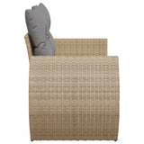 Garden Sofa with Cushions 2-Seater Beige Poly Rattan
