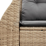 Garden Sofa with Cushions 2-Seater Beige Poly Rattan