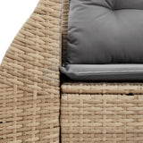 Garden Sofa with Cushions 2-Seater Beige Poly Rattan - Close-Up Angle