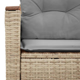 Garden Sofa with Cushions 2-Seater Beige Poly Rattan - Close-Up Angle