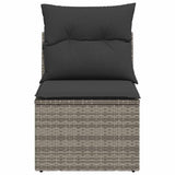Garden Sofa Armless with Cushions Grey Poly Rattan - Top-Down View