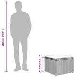 Garden Stool with Cushion Grey 55x55x37 cm Poly Rattan - Rear View