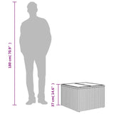 Garden Table with Glass Top Grey 55x55x37 cm Poly Rattan - Low Angle