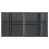 Garden Table with Glass Top Grey 100x55x73 cm Poly Rattan