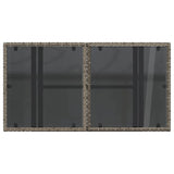 Garden Table with Glass Top Grey 100x55x73 cm Poly Rattan - Extra Image