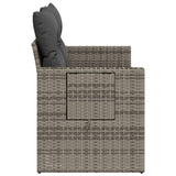 Garden Sofa with Cushions 2-Seater Grey Poly Rattan - Rear View