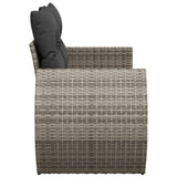 Garden Sofa with Cushions 2-Seater Grey Poly Rattan - 45-Degree Angle